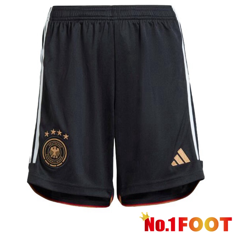 Germany Home Football Shorts Black White 2022-2023