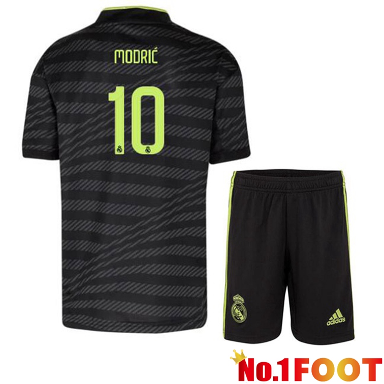 Real Madrid (Modrić 10) Kids Football Jerseys Third Black 2022-2023