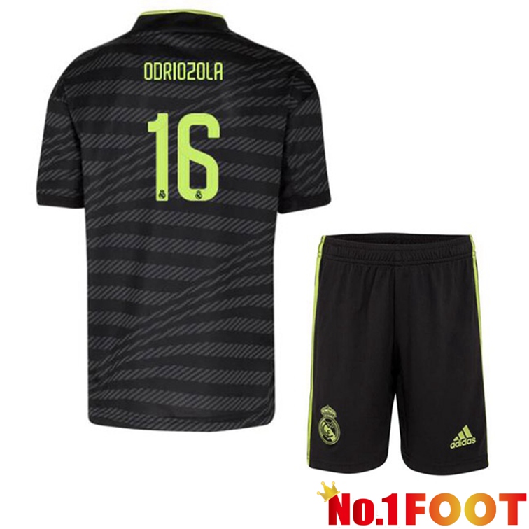 Real Madrid (Odriozola 16) Kids Football Jerseys Third Black 2022-2023