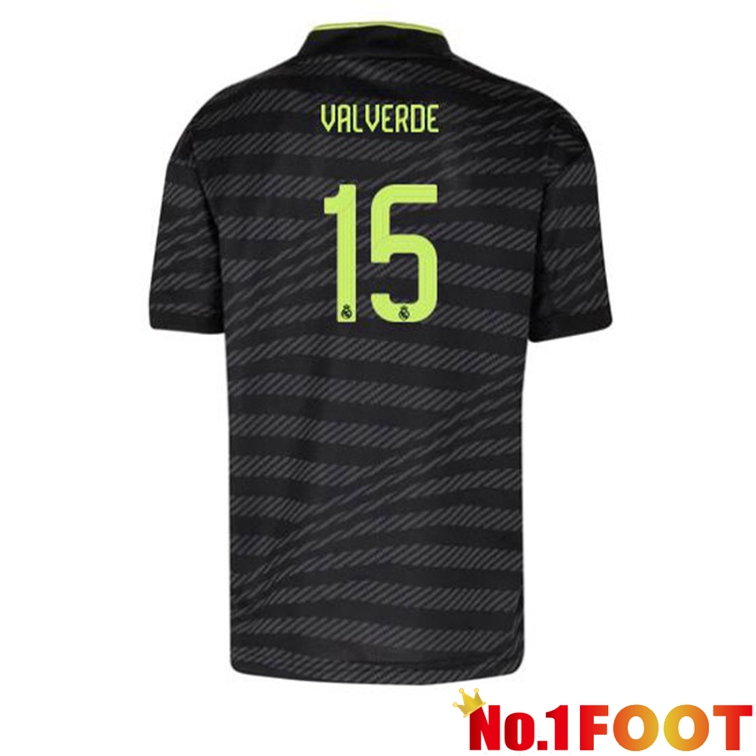 Real Madrid (Valverde 15) Football Jerseys Third Black 2022-2023