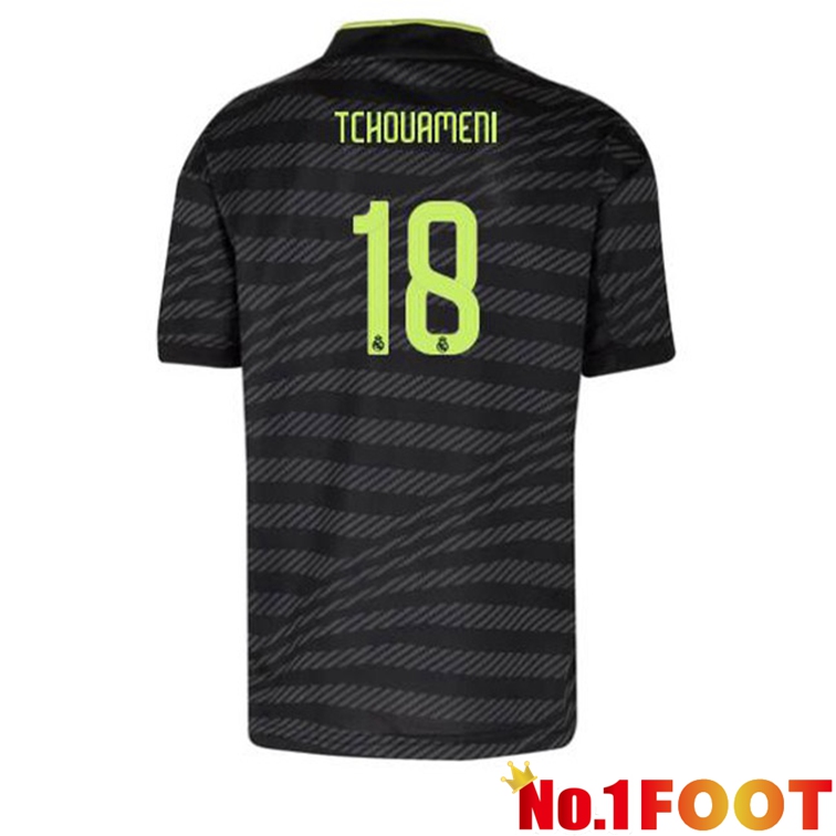 Real Madrid (Tchouameni 18) Football Jerseys Third Black 2022-2023