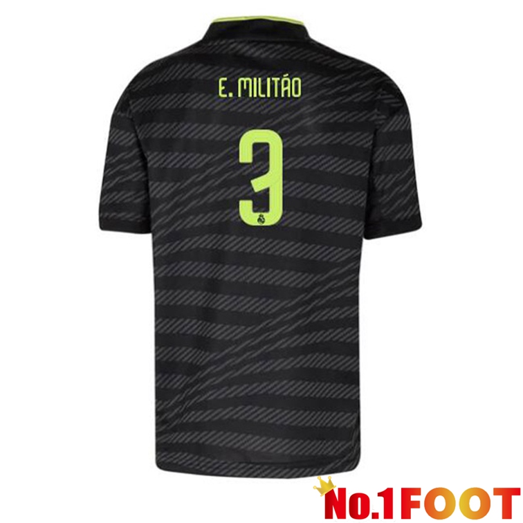 Real Madrid (E. Militão 3) Football Jerseys Third Black 2022-2023