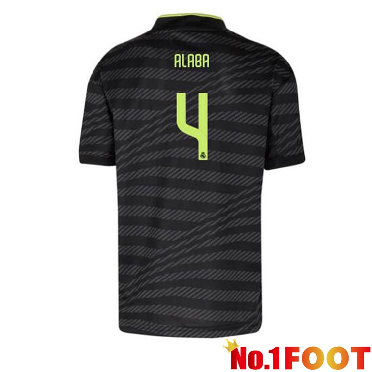 Real Madrid (Alaba 4) Football Jerseys Third Black 2022-2023