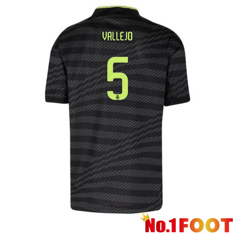 Real Madrid (Vallejo 5) Football Jerseys Third Black 2022-2023