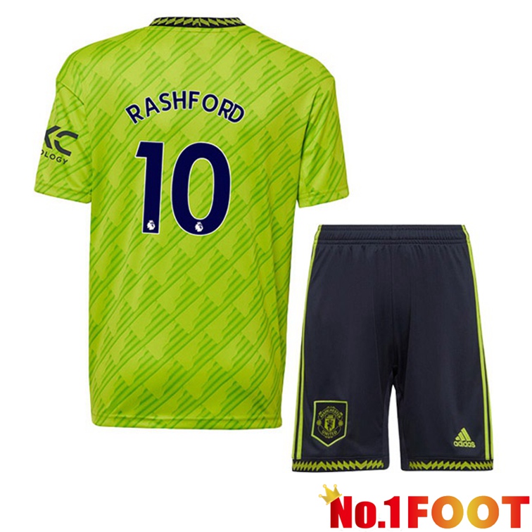 Manchester United (RASHFORD 10) Kids Football Jerseys Third Green 2022-2023