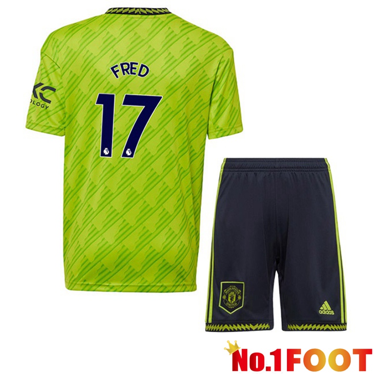 Manchester United (FRED 17) Kids Football Jerseys Third Green 2022-2023