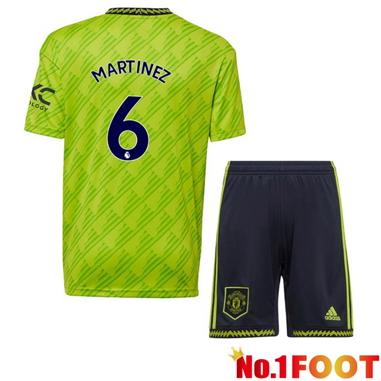 Manchester United (MARTINEZ 6) Kids Football Jerseys Third Green 2022-2023