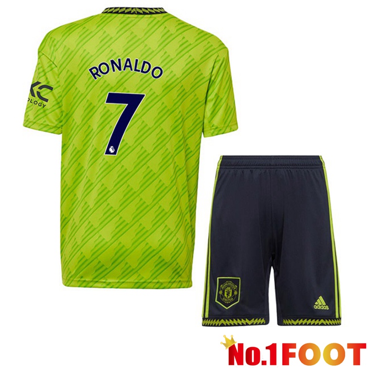 Manchester United (RONALDO 7) Kids Football Jerseys Third Green 2022-2023