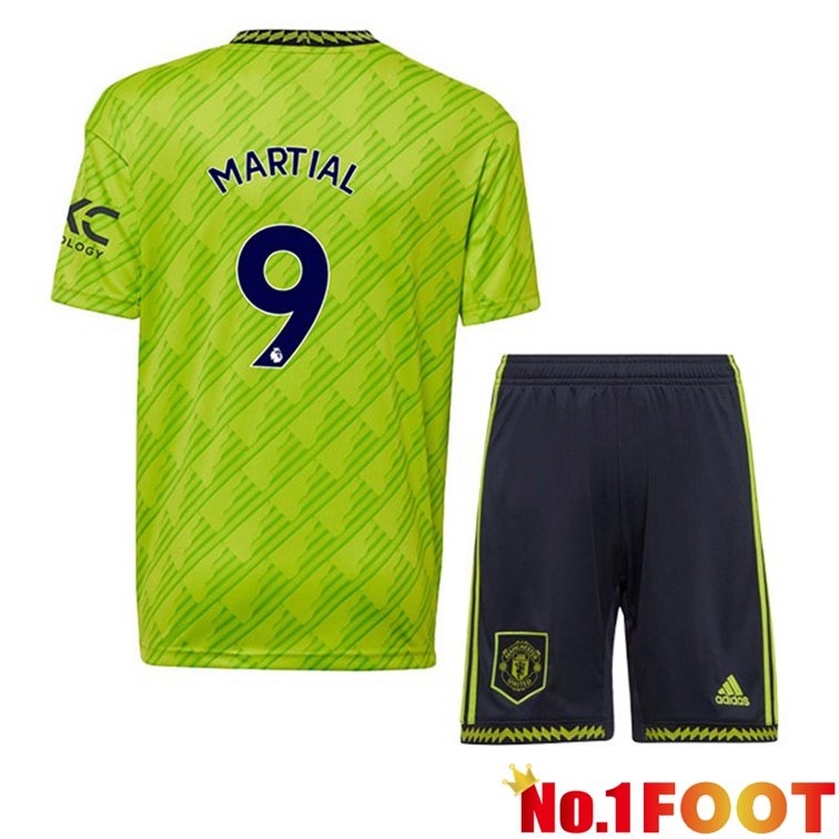 Manchester United (MARTIAL 9) Kids Football Jerseys Third Green 2022-2023