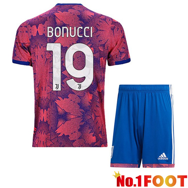 Juventus (BONUCCI 19) Kids Football Jerseys Away Rose 2022-2023