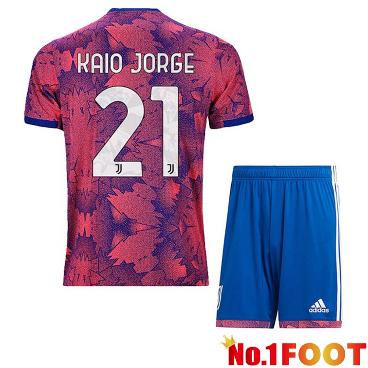 Juventus (KAIO JORGE 21) Kids Football Jerseys Away Rose 2022-2023