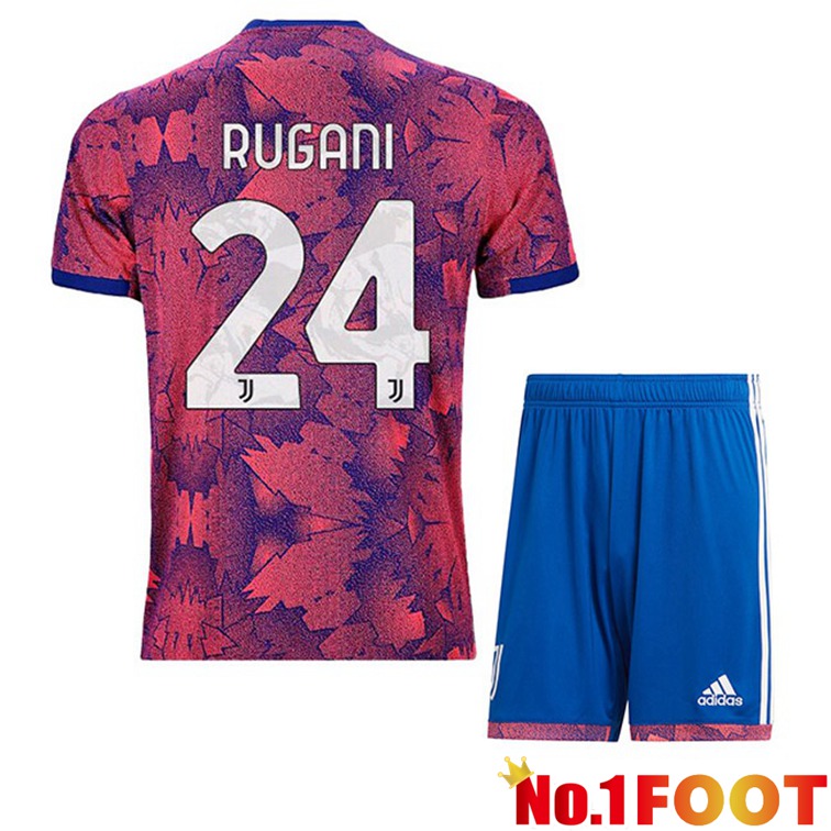 Juventus (RUGANI 24) Kids Football Jerseys Away Rose 2022-2023