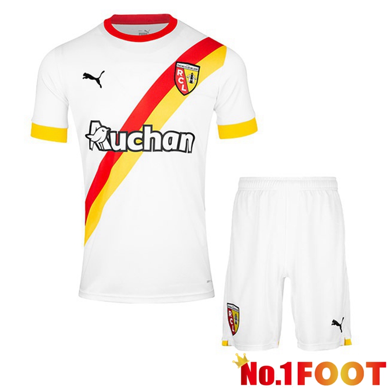 RC Lens Kids Football Jerseys Third White 2022-2023