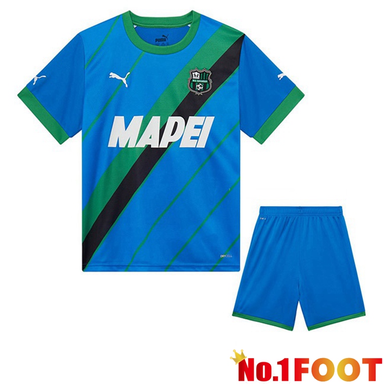 US Sassuolo Kids Football Jerseys Third Blue 2022-2023