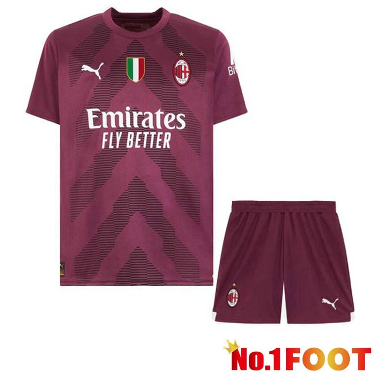 AC Milan Kids Goalkeeper Football Jerseys Red 2022-2023