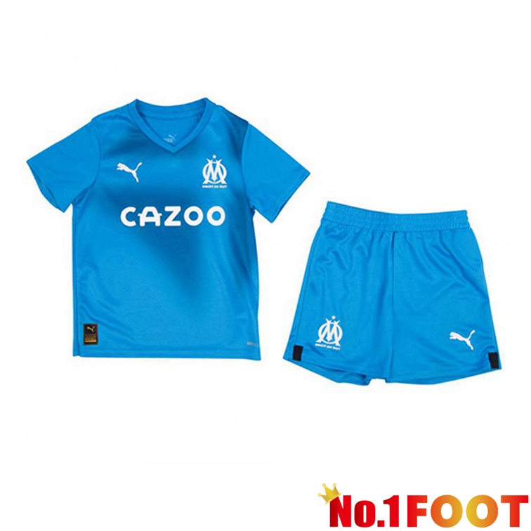 Olympique de Marseille Kids Football Jerseys Third Blue 2022-2023