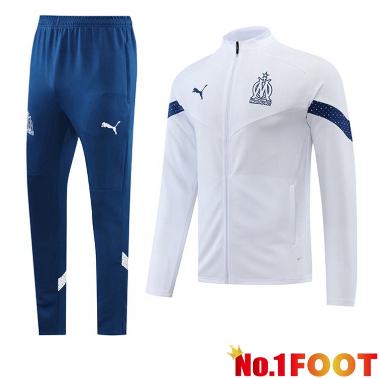 Olympique de Marseille Training Jacket Suit White 2022-2023