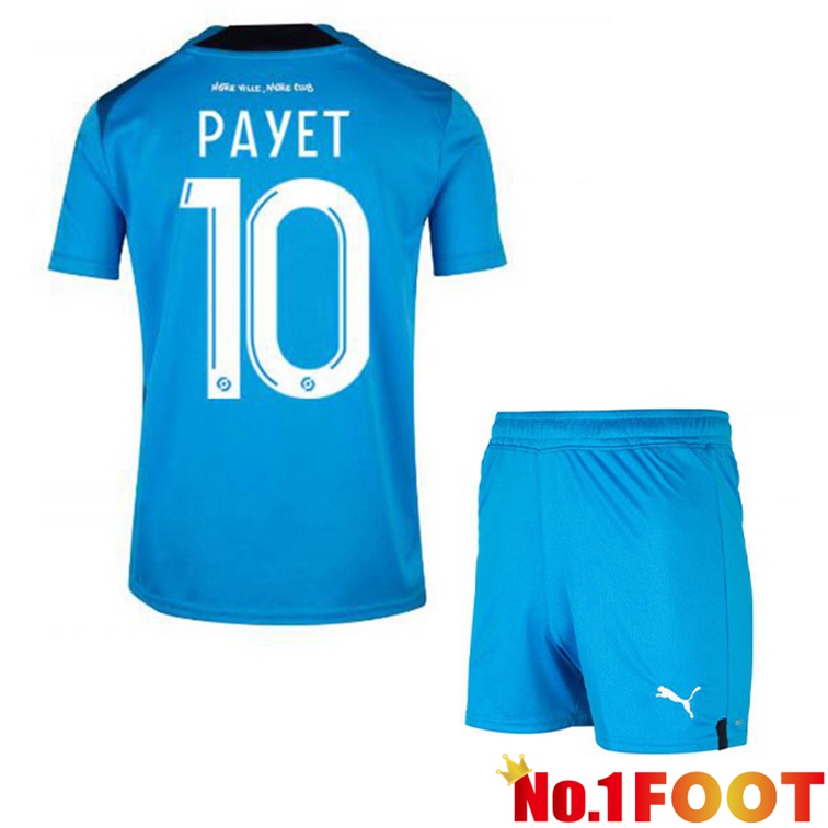 Olympique de Marseille (PAYET 10) Kids Football Jerseys Third Blue 2022-2023