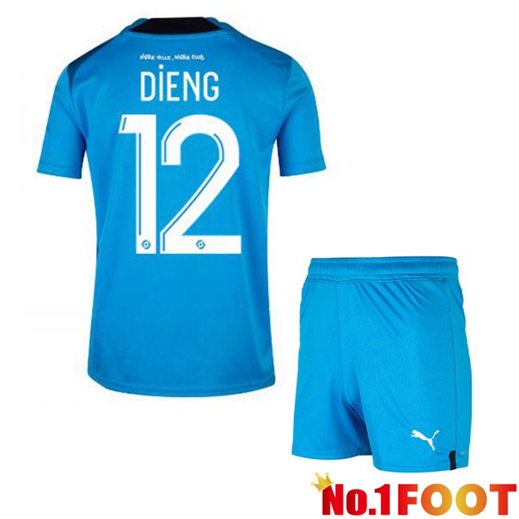 Olympique de Marseille (DIENG 12) Kids Football Jerseys Third Blue 2022-2023