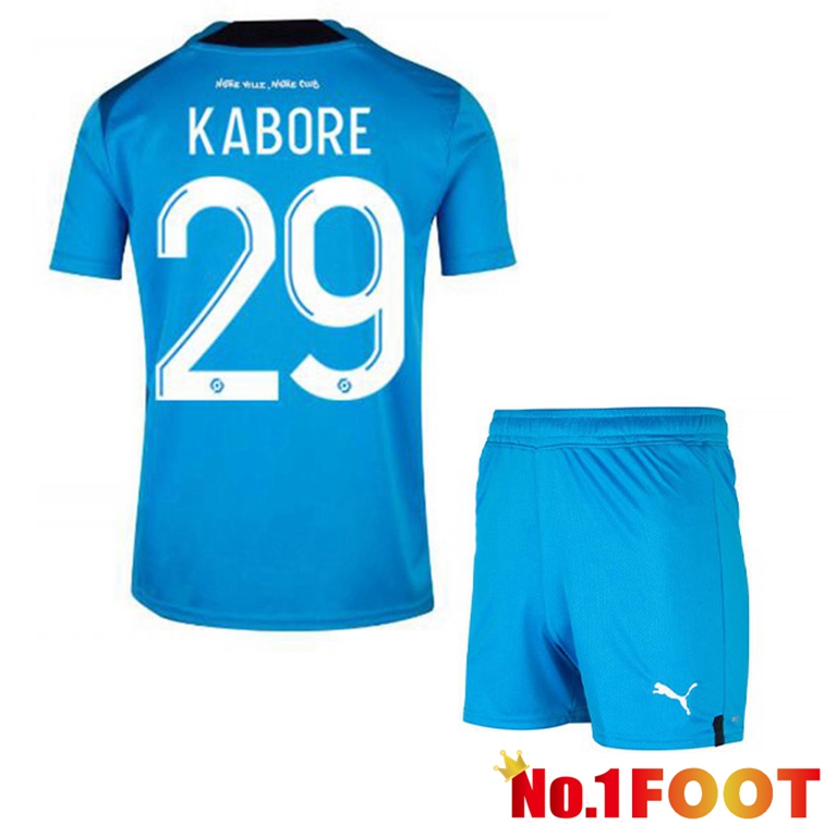 Olympique de Marseille (KABORE 29) Kids Football Jerseys Third Blue 2022-2023