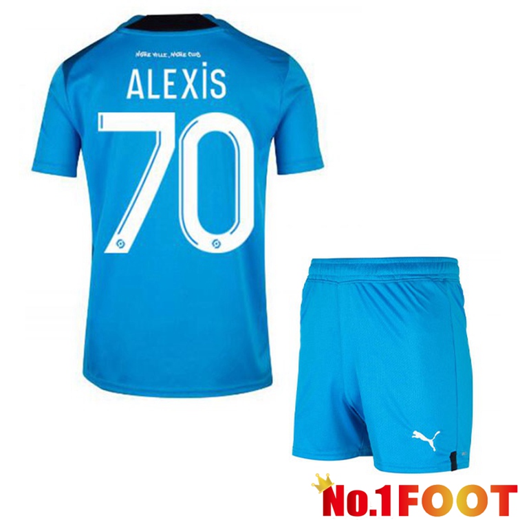 Olympique de Marseille (ALEXIS 70) Kids Football Jerseys Third Blue 2022-2023