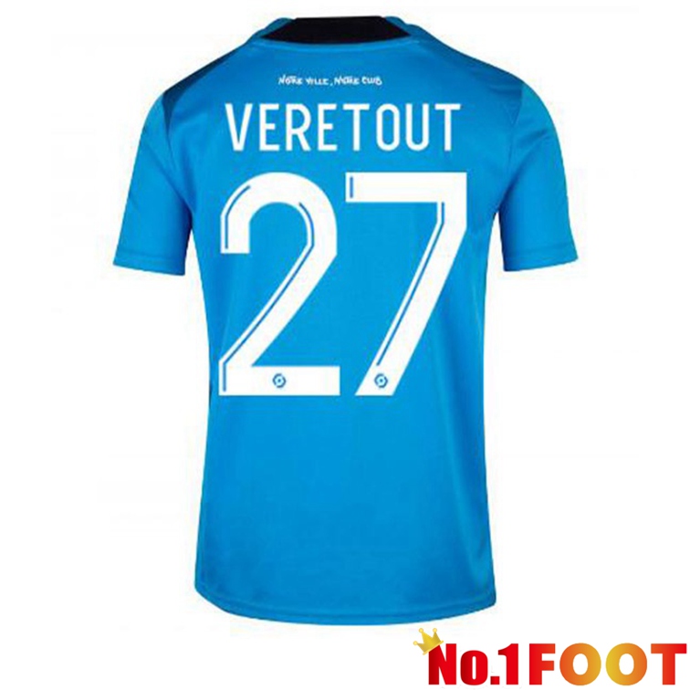 Olympique de Marseille (VERETOUT 27) Football Jerseys Third Blue 2022-2023