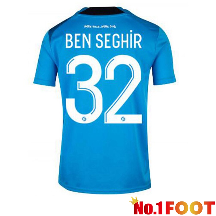 Olympique de Marseille (BEN SEGHIR 32) Football Jerseys Third Blue 2022-2023