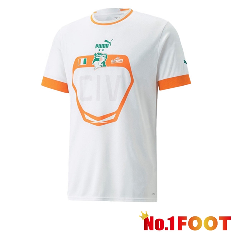 Ivory Coast Football Jerseys Away White 2022-2023