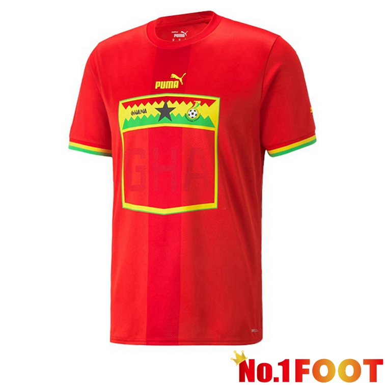 Ghana Football Jerseys Away Red 2022-2023