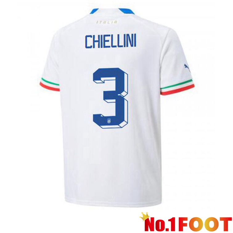 Italy (Chiellini 3) Football Jerseys Away White 2022-2023