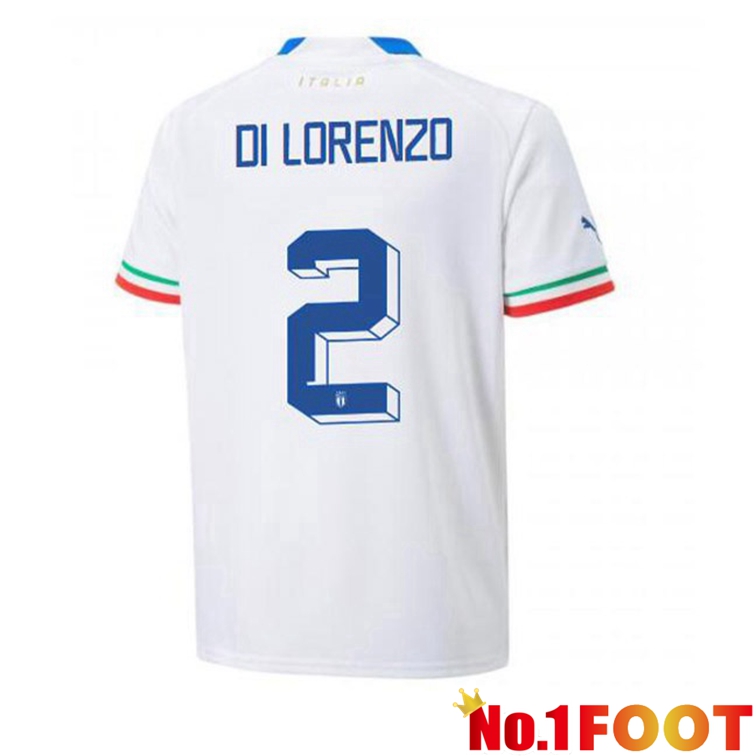 Italy (Di Lorenzo 2) Football Jerseys Away White 2022-2023