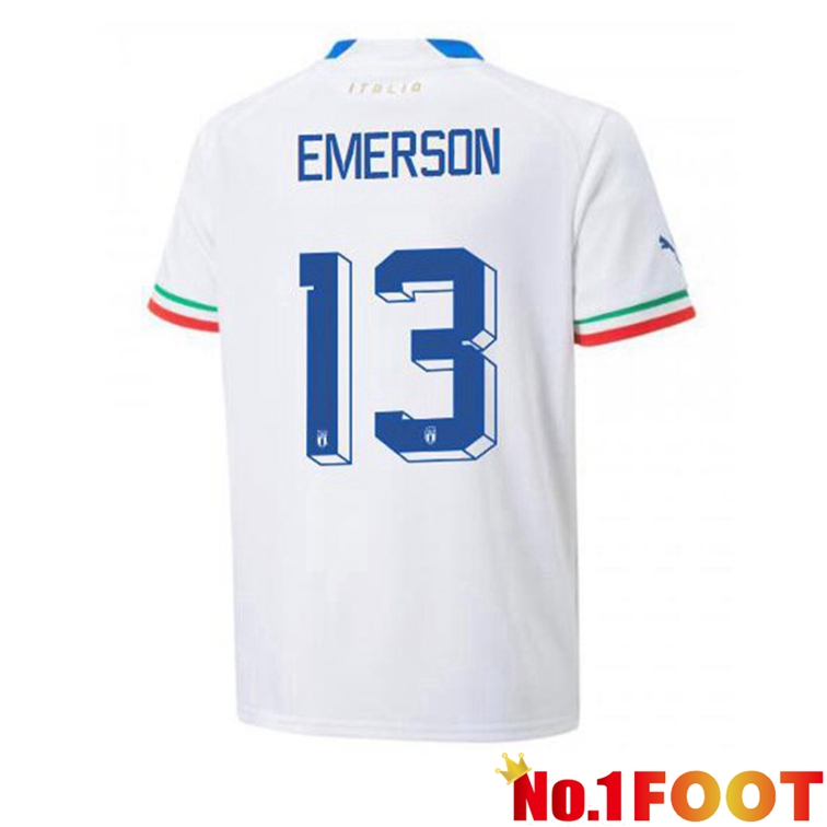 Italy (Emerson 13) Football Jerseys Away White 2022-2023