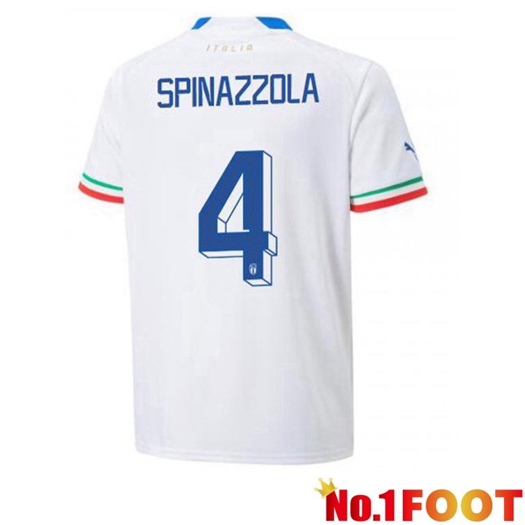 Italy (Spinazzola 4) Football Jerseys Away White 2022-2023