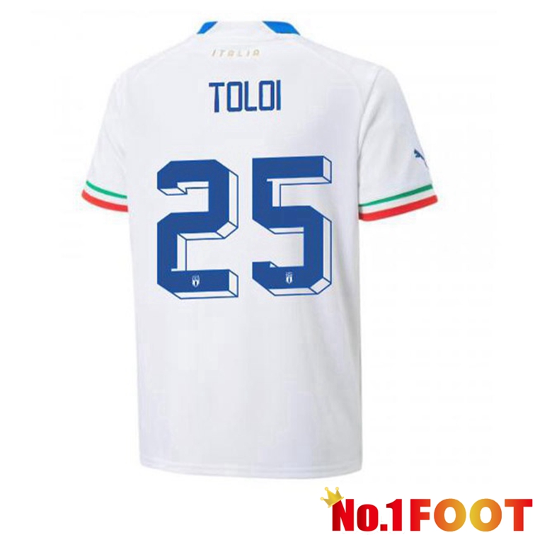 Italy (Toloi 25) Football Jerseys Away White 2022-2023