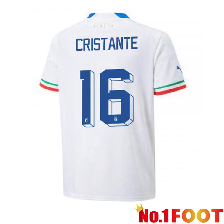 Italy (Cristante 16) Football Jerseys Away White 2022-2023