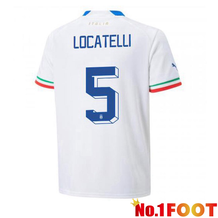 Italy (Locatelli 5) Football Jerseys Away White 2022-2023