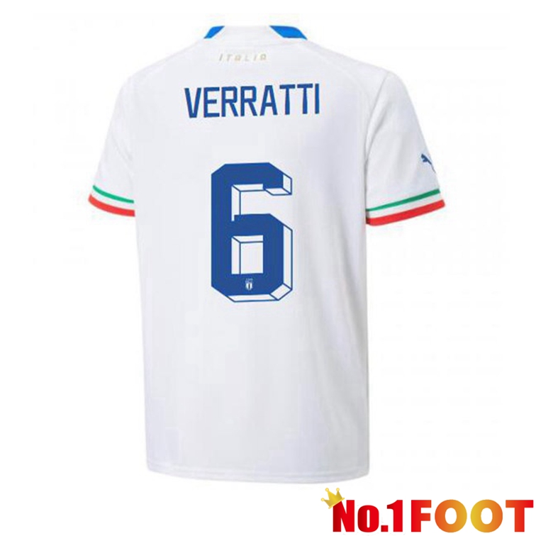 Italy (Verratti 6) Football Jerseys Away White 2022-2023