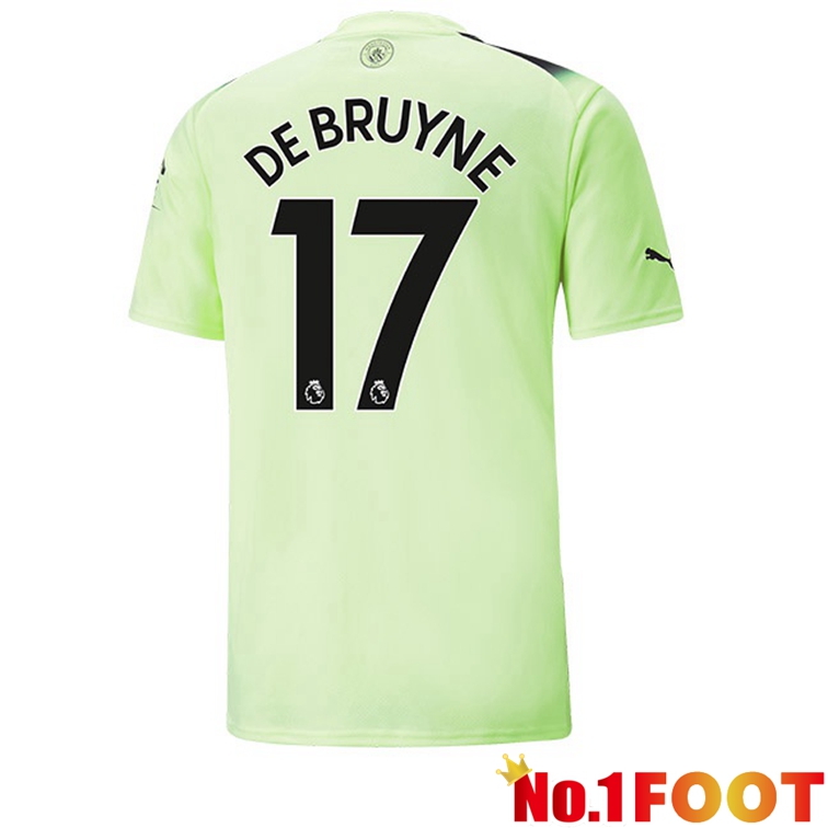 Manchester City (Kevin De Bruyne 17) Football Jerseys Third Green Black 2022-2023