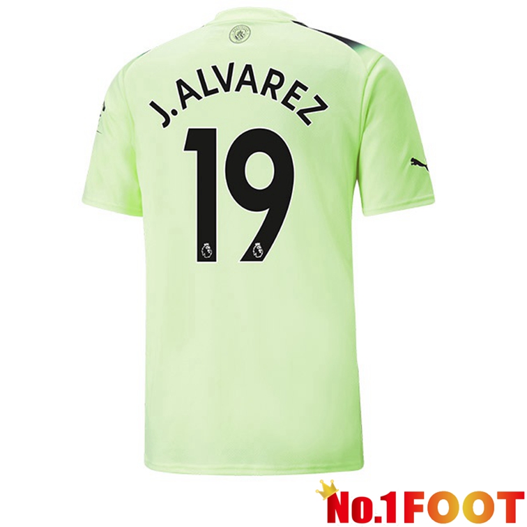 Manchester City (Julián Álvarez 19) Football Jerseys Third Green Black 2022-2023