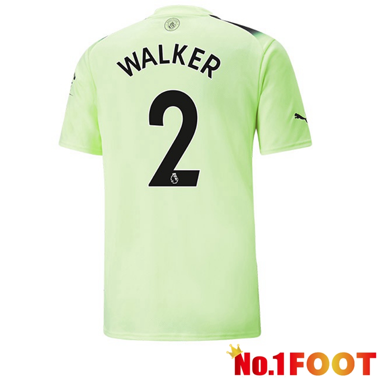 Manchester City (Kyle Walker 2) Football Jerseys Third Green Black 2022-2023