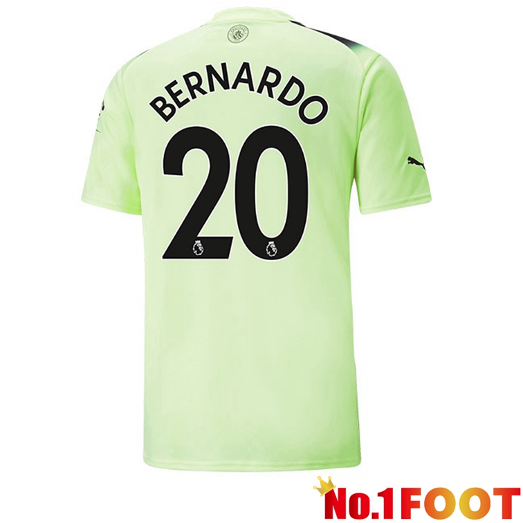 Manchester City (Bernardo Silva 20) Football Jerseys Third Green Black 2022-2023