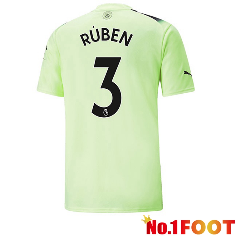 Manchester City (Ruben Dias3) Football Jerseys Third Green Black 2022-2023