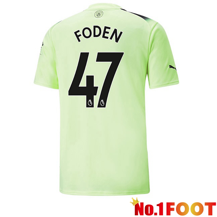 Manchester City (Phil Foden 47) Football Jerseys Third Green Black 2022-2023