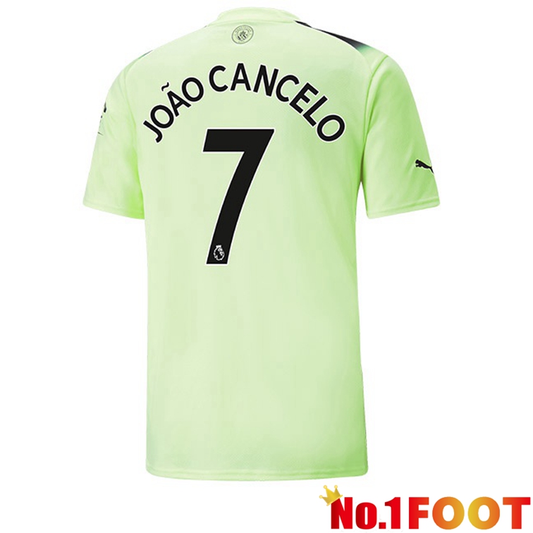 Manchester City (João Cancelo7) Football Jerseys Third Green Black 2022-2023