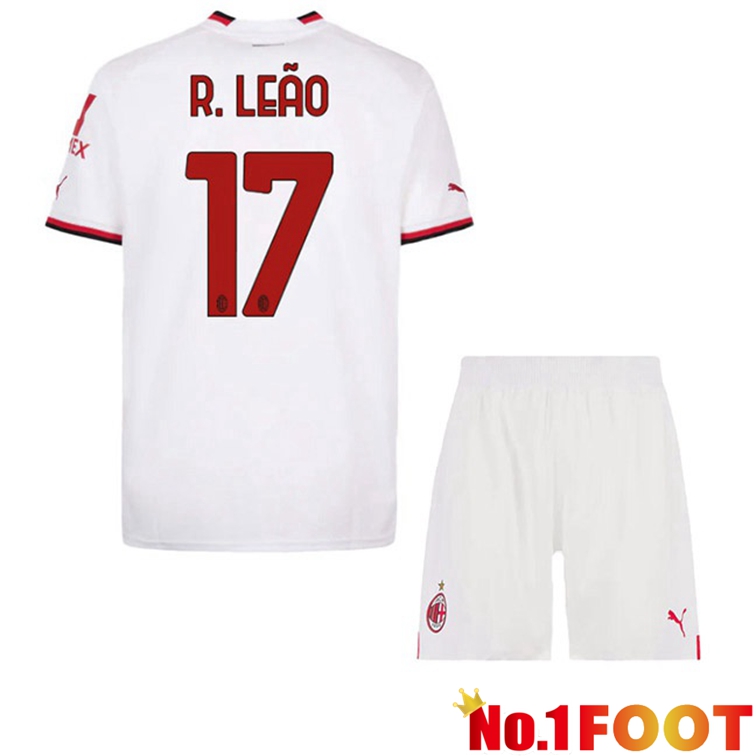 AC Milan (R. LEÃO 17) Kids Football Jerseys Away White 2022-2023