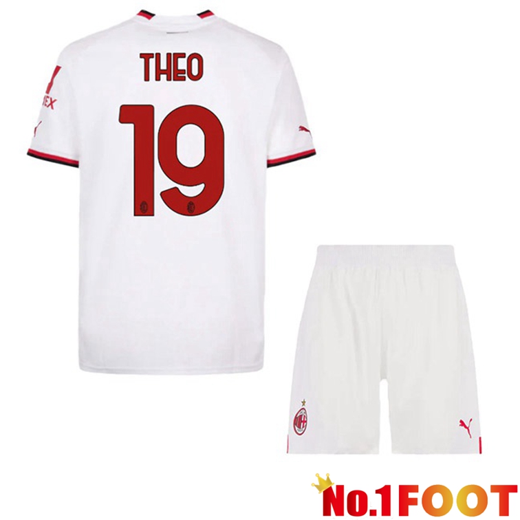 AC Milan (THEO 19) Kids Football Jerseys Away White 2022-2023