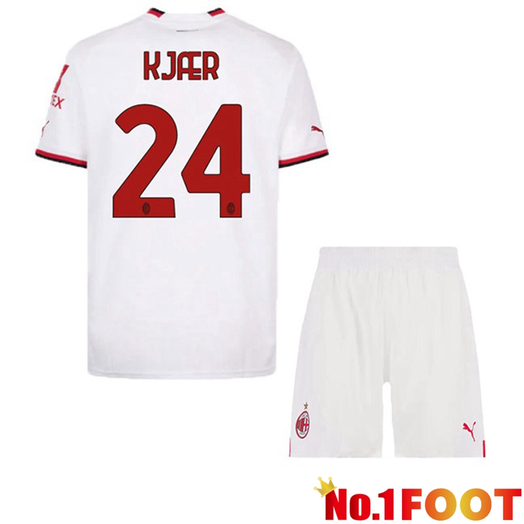 AC Milan (KJÆR 24) Kids Football Jerseys Away White 2022-2023