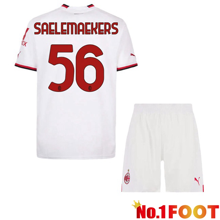 AC Milan (SAELEMAEKERS 56) Kids Football Jerseys Away White 2022-2023