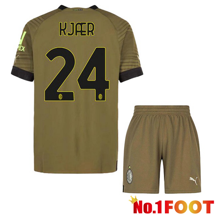 AC Milan (KJÆR 24) Kids Football Jerseys Third Marron 2022-2023