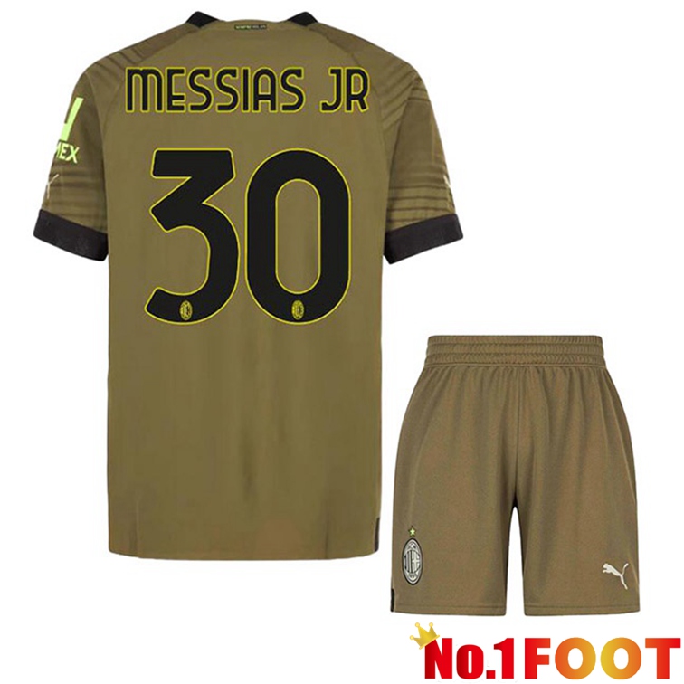 AC Milan (MESSIAS JR 30) Kids Football Jerseys Third Marron 2022-2023